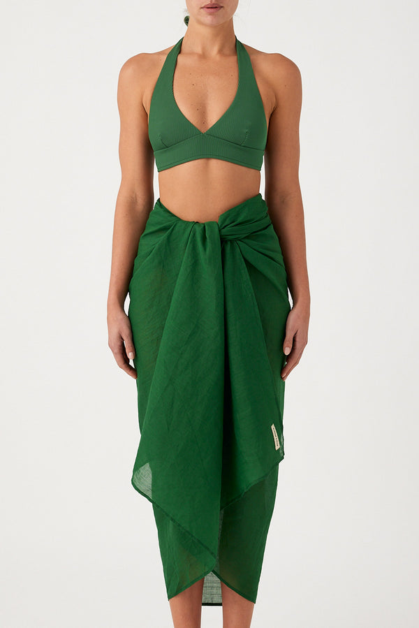Signature Ramie Sarong - Tallow Green