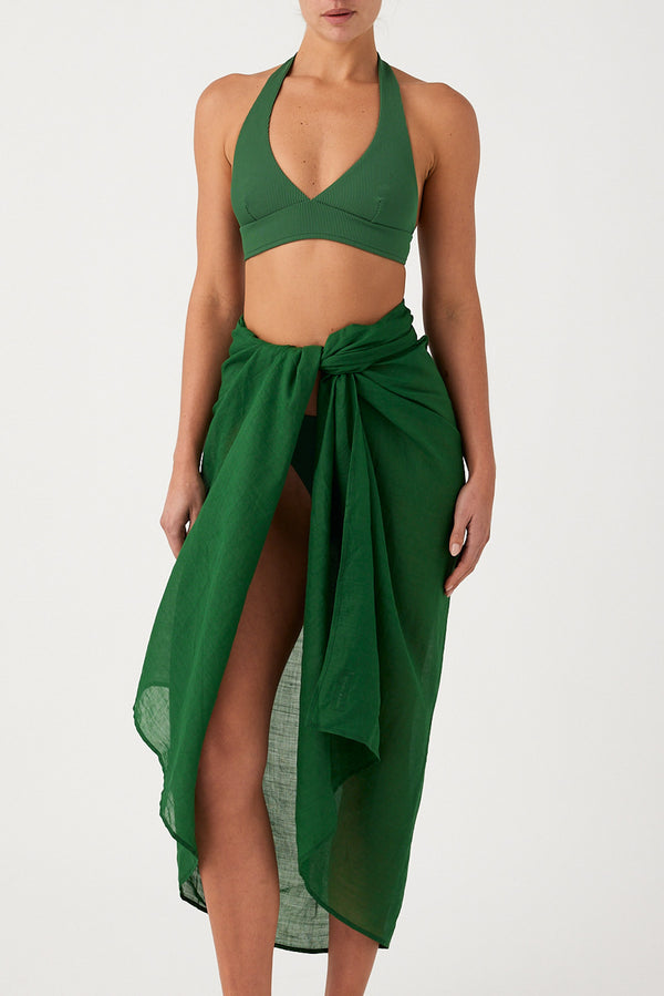 Signature Ramie Sarong - Tallow Green