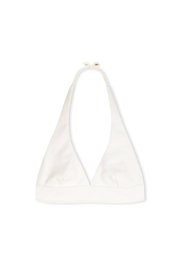 Signature Stripe Halter Top - White