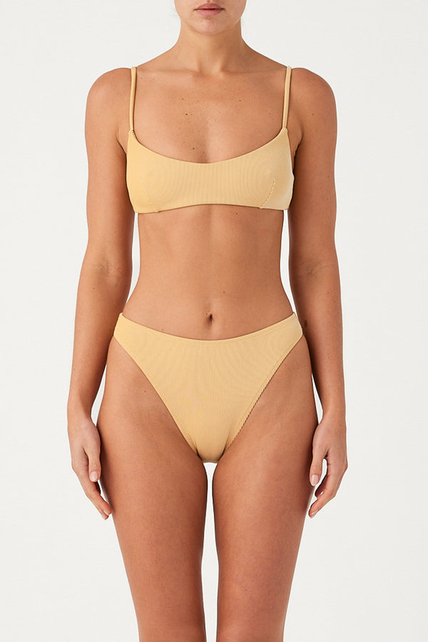 Signature Stripe High Cut Brief - Marigold