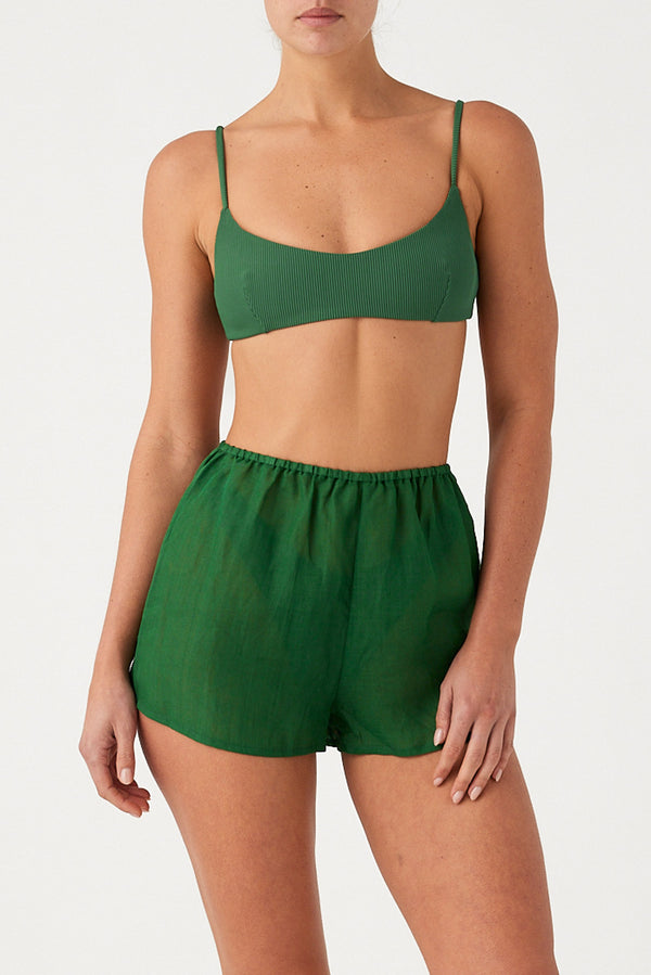 Signature Ramie Short - Tallow Green