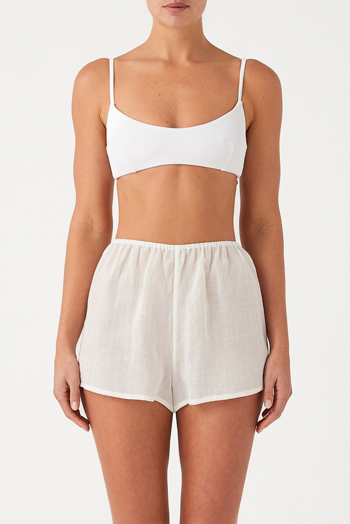 Signature Ramie Short - White