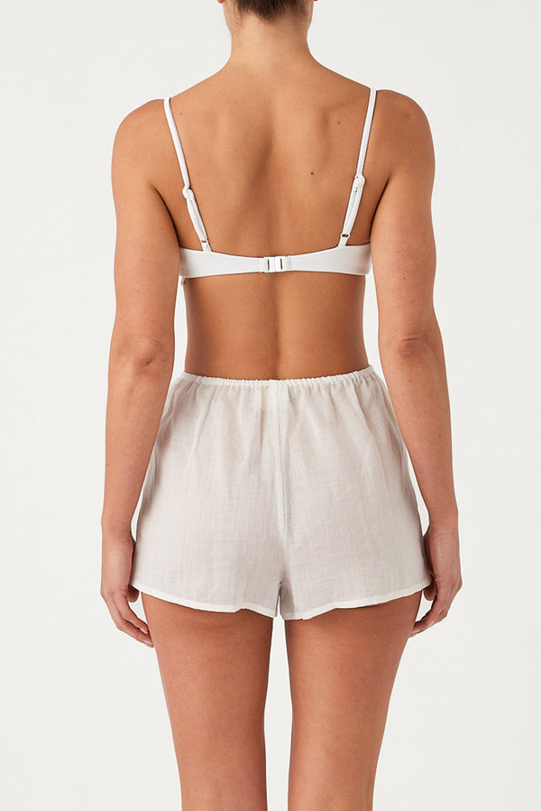Signature Ramie Short - White