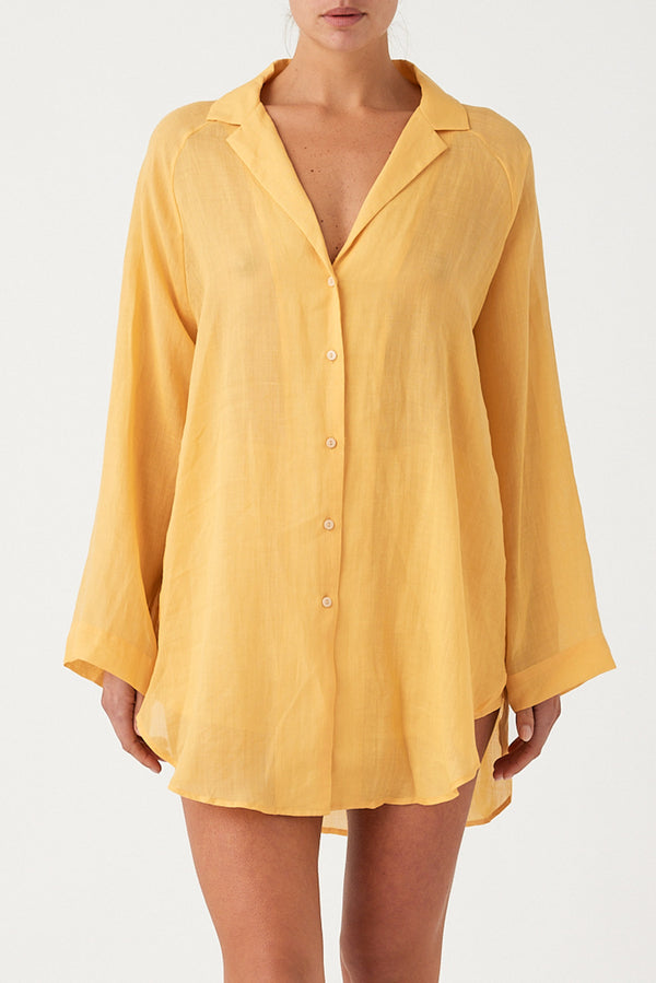 Signature Ramie Shirt - Marigold