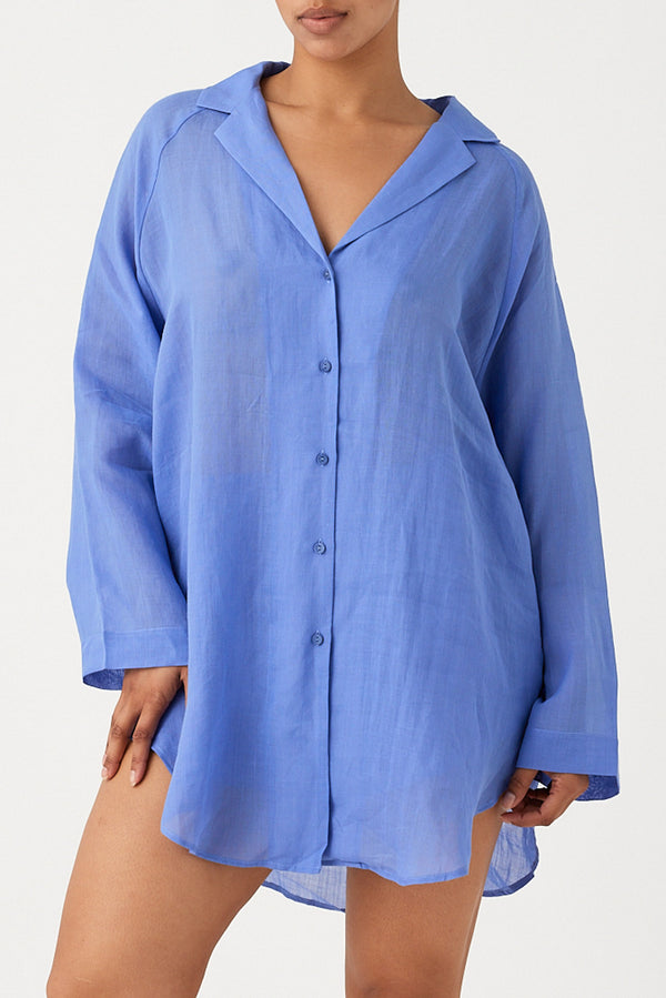Signature Ramie Shirt - Sky