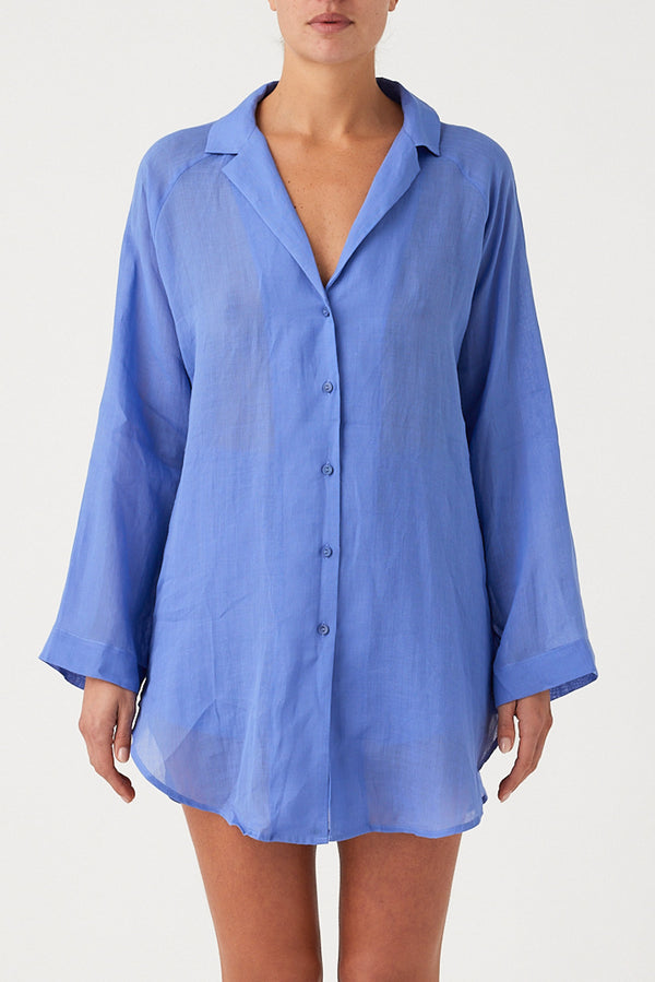 Signature Ramie Shirt - Sky