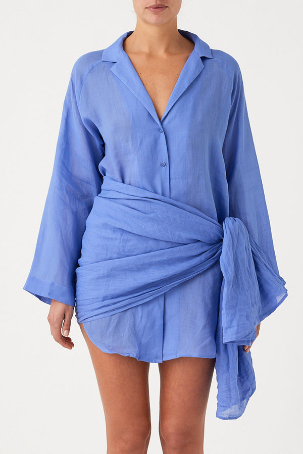 Signature Ramie Shirt - Sky