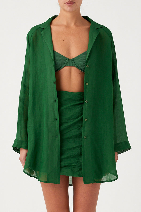 Signature Ramie Sarong - Tallow Green