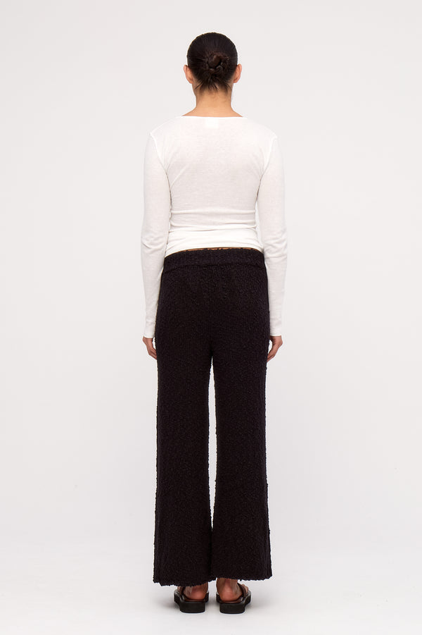Black Boucle Knit Pant