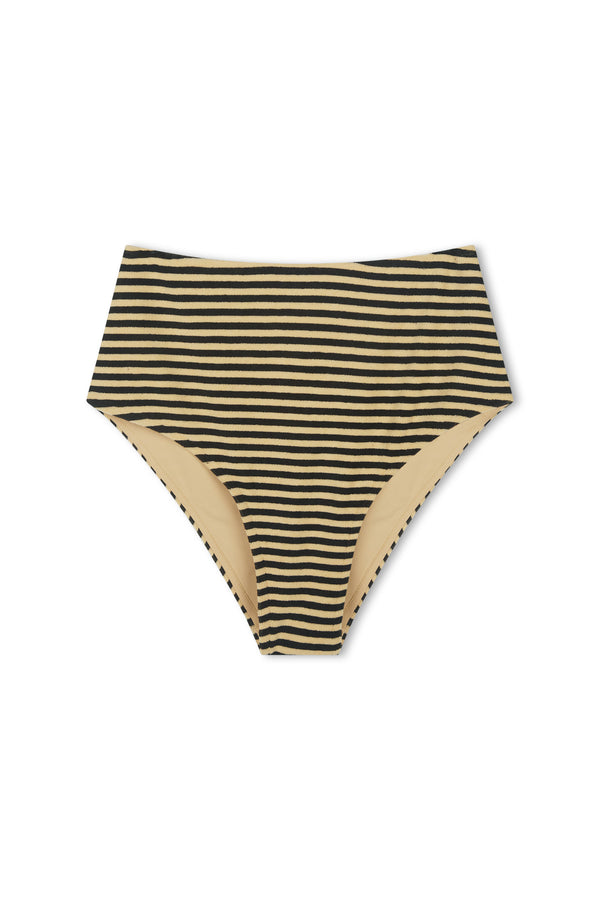 Towelling Full Brief - Black Stripe