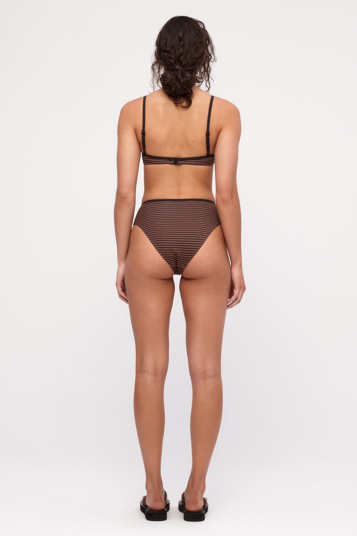 Waisted Full Brief - Brown Stripe