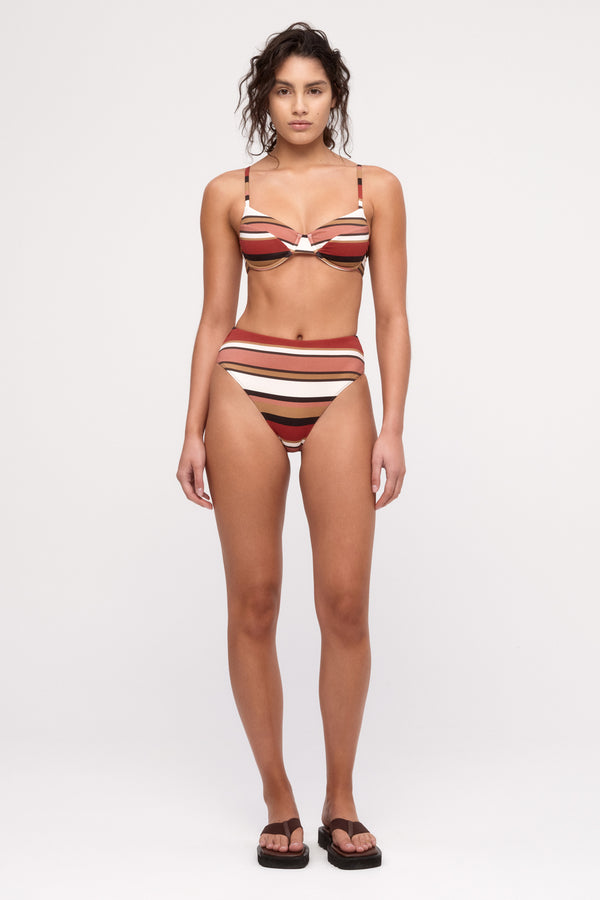 Waisted Full Brief - Earth Stripe