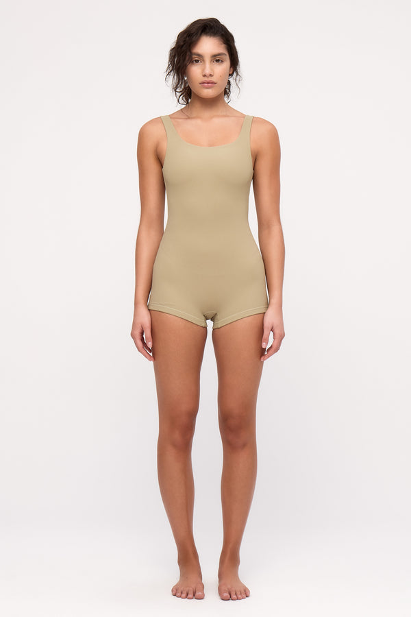 Stripe Rib Bodysuit - Olive