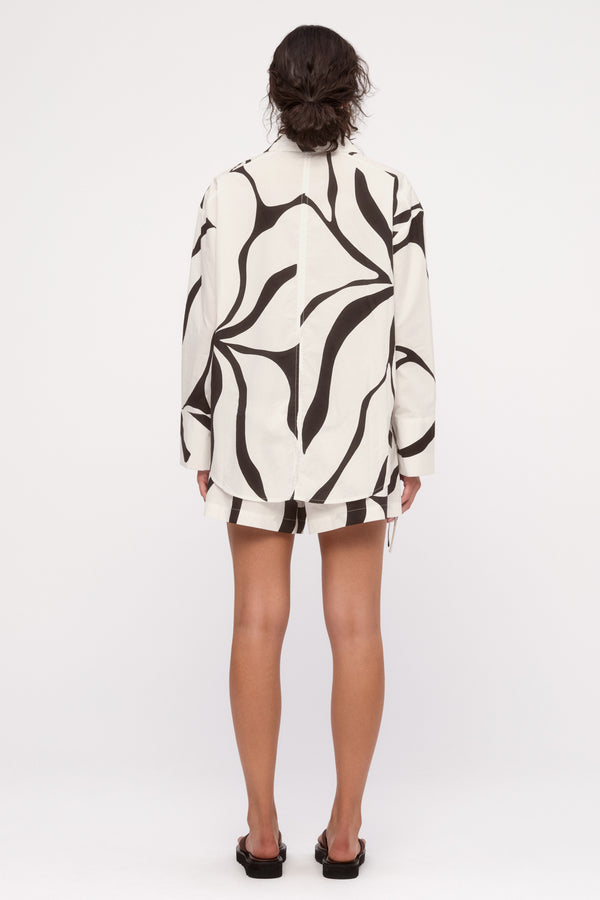 Cotton Shirt - Cream Flower