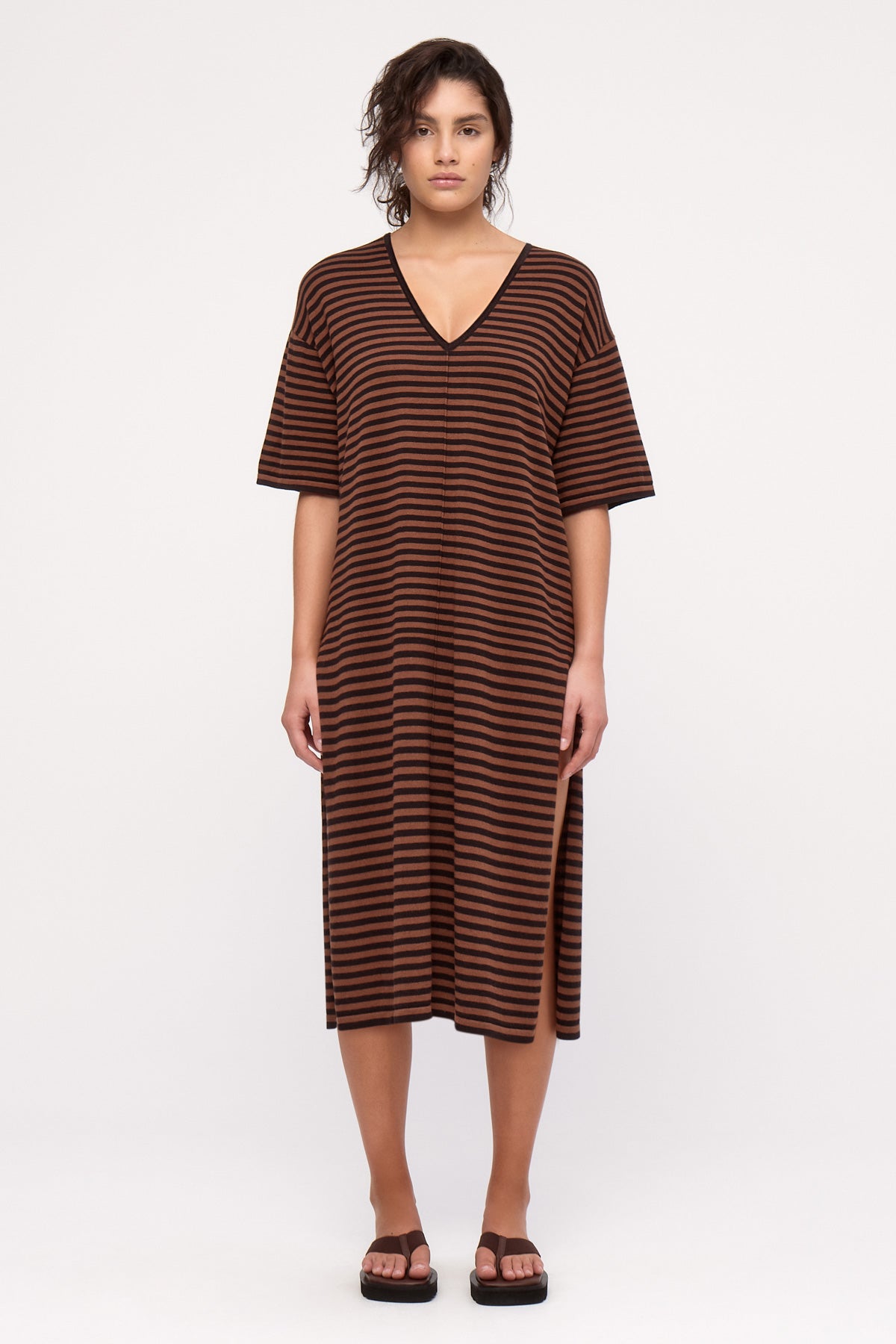 Knit Dress - Brown Stripe
