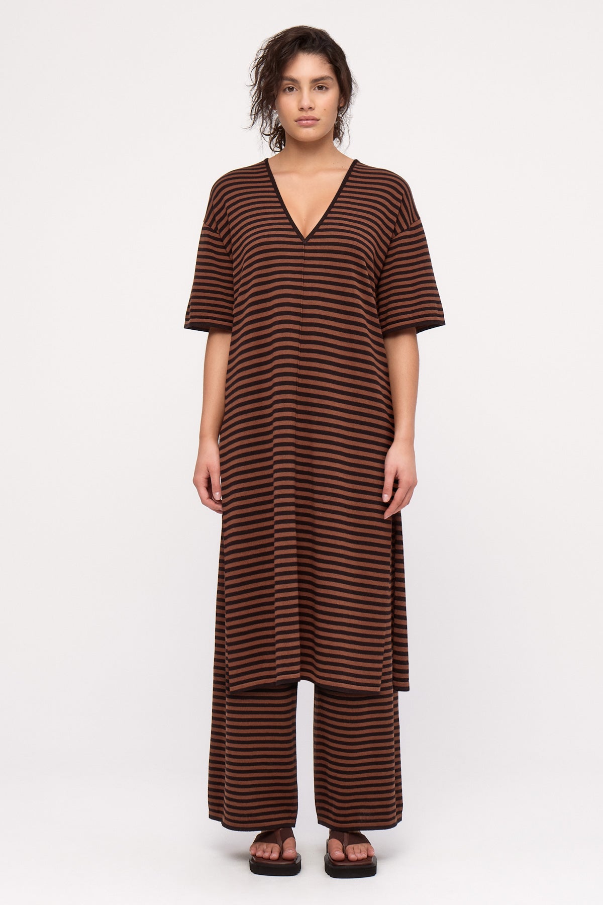 Knit Dress - Brown Stripe