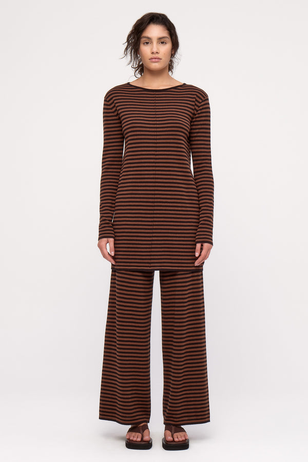 Knit Pant - Brown Stripe