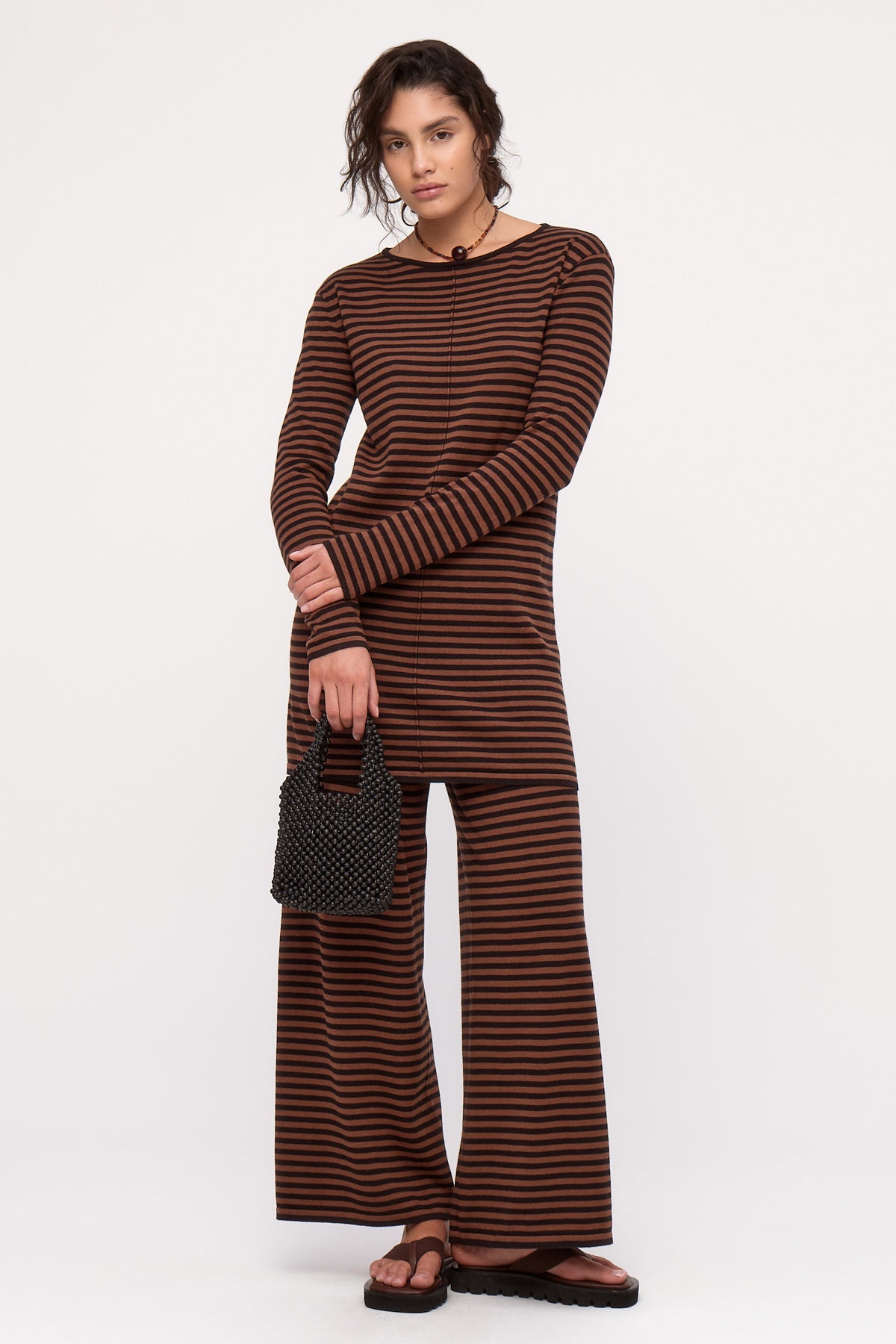 Knit Pant - Brown Stripe