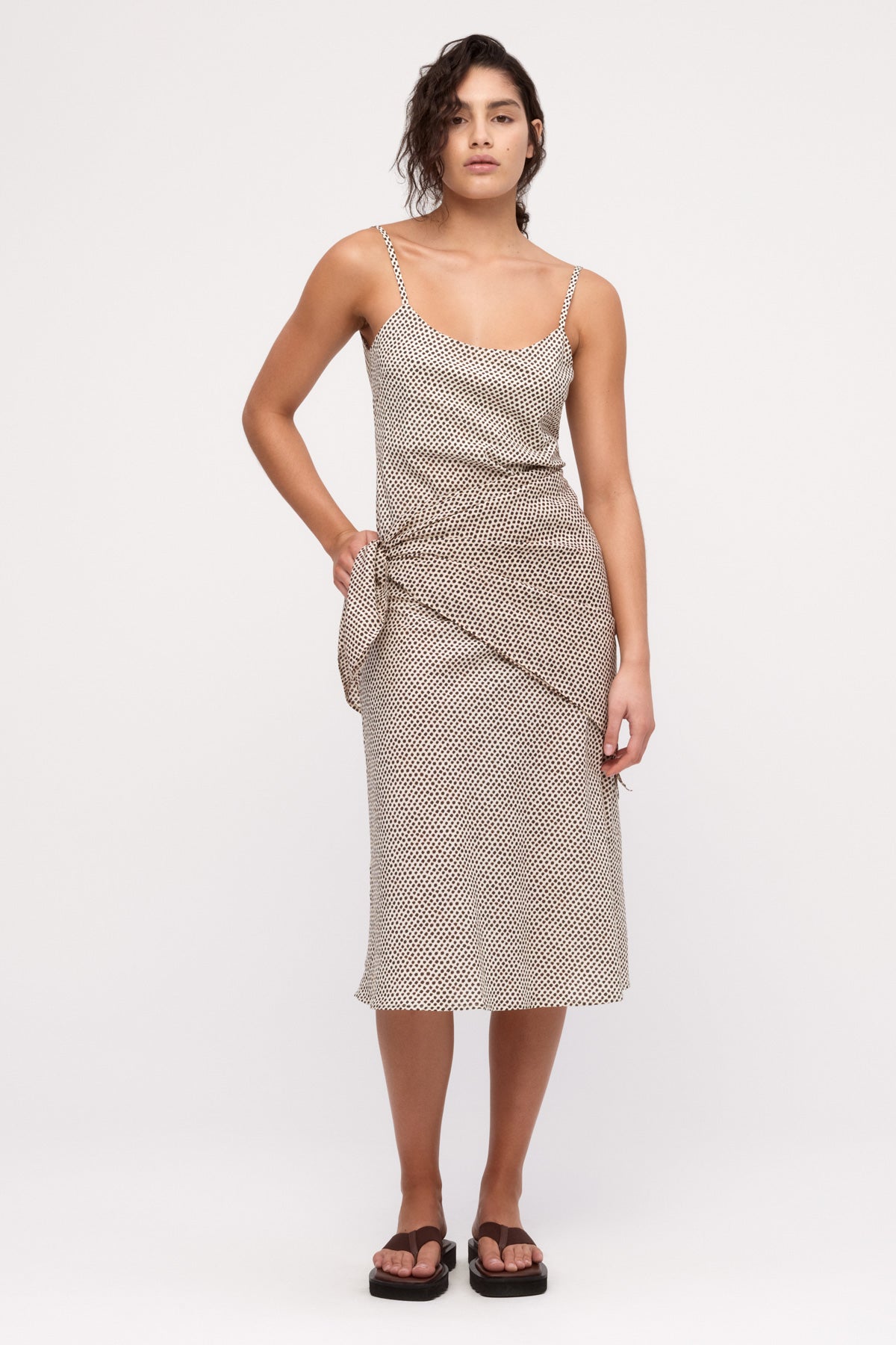 Cotton Silk Scarf - Natural Spot