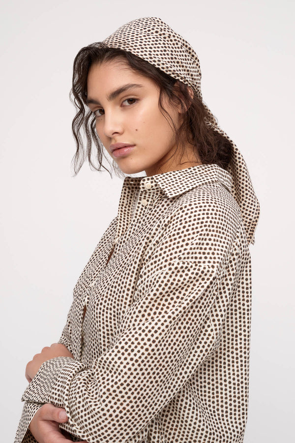 Cotton Silk Scarf - Natural Spot