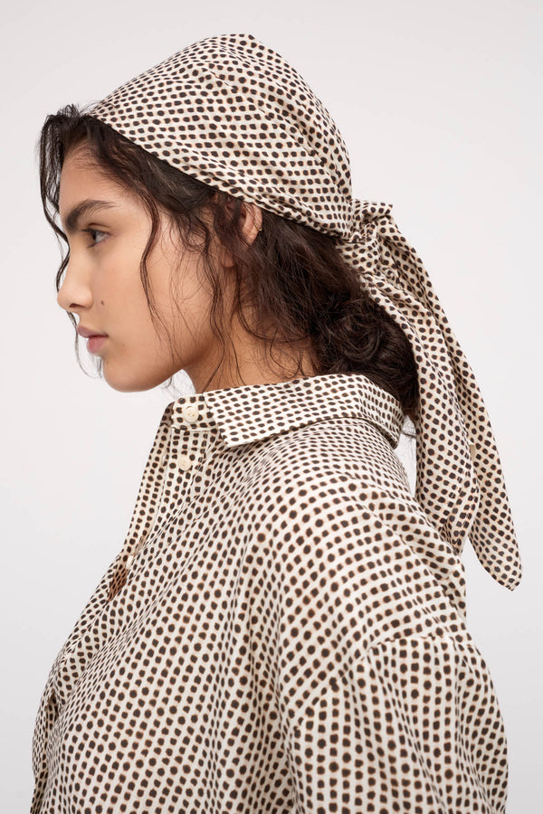 Cotton Silk Scarf - Natural Spot