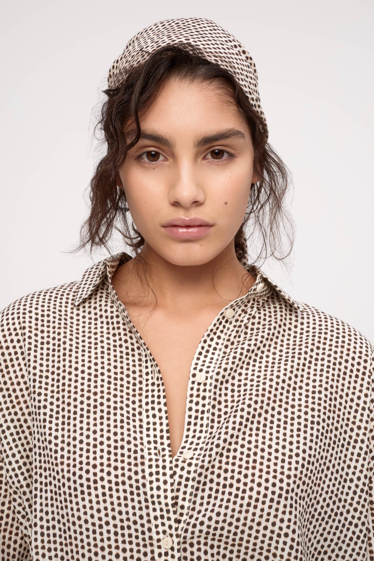 Cotton Silk Shirt - Natural Spot