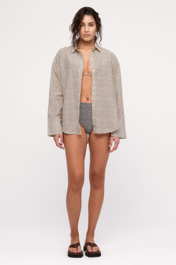 Cotton Silk Shirt - Natural Spot