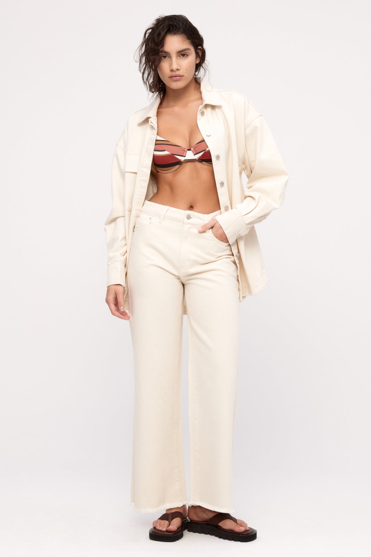 Organic Mid Rise Jean - Coconut