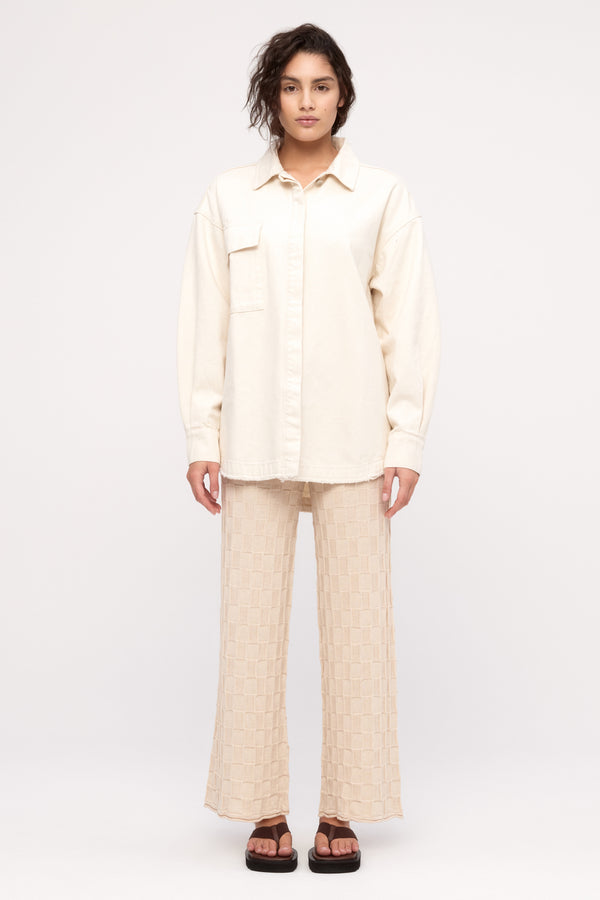 Organic Denim Shirt Jacket - Coconut