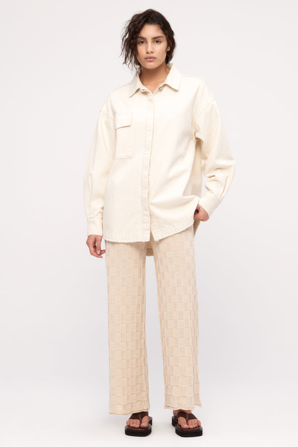 Organic Denim Shirt Jacket - Coconut