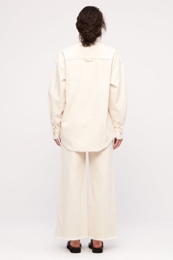 Organic Denim Shirt Jacket - Coconut