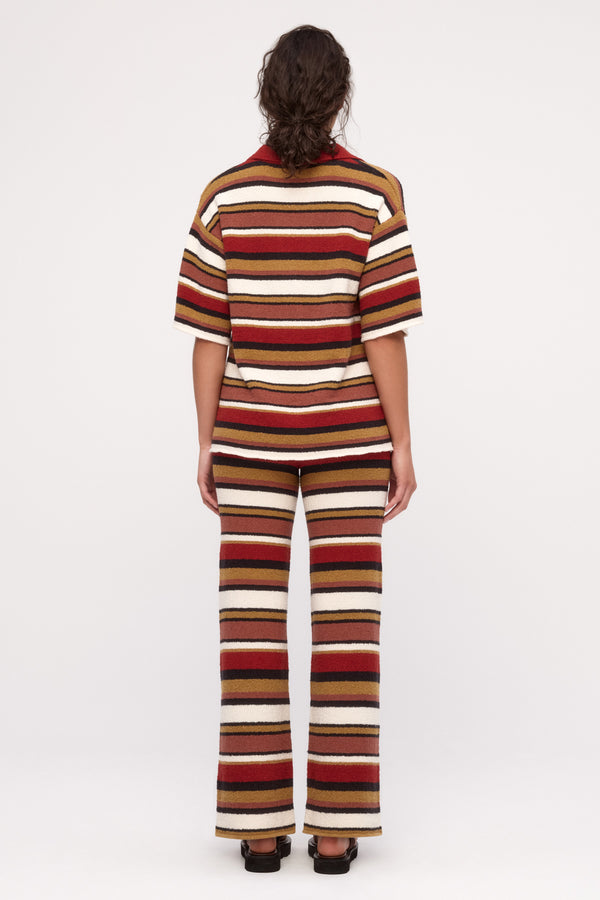Textured Knit Pant - Earth Stripe