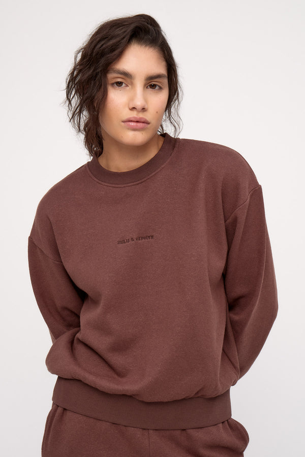 Fleece Sport Sweatshirt - Carob