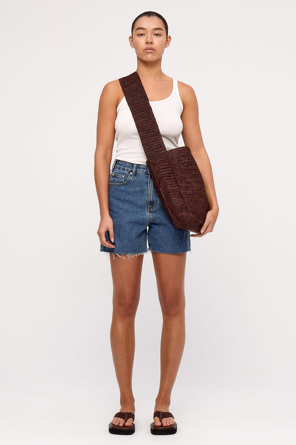 Raffia Tote Bag - Walnut
