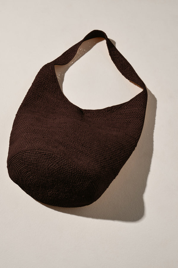 Raffia Bucket Bag - Walnut
