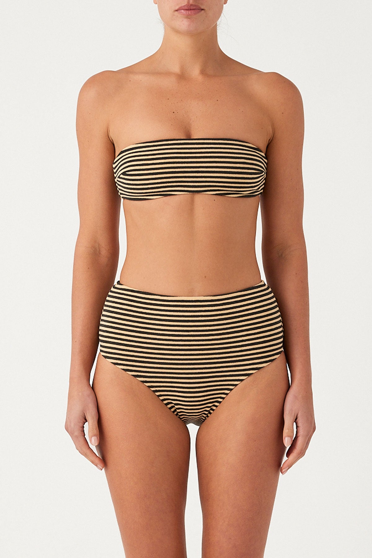 Towelling Full Brief - Black Stripe
