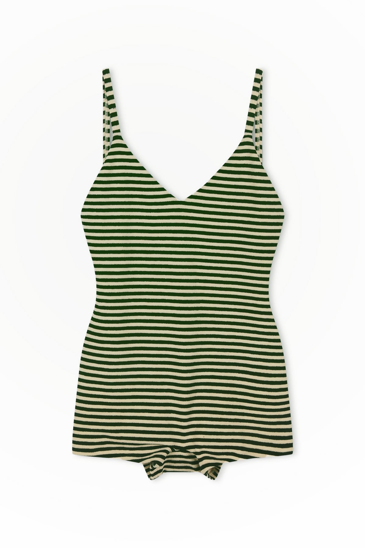 Towelling Bodysuit - Green Stripe