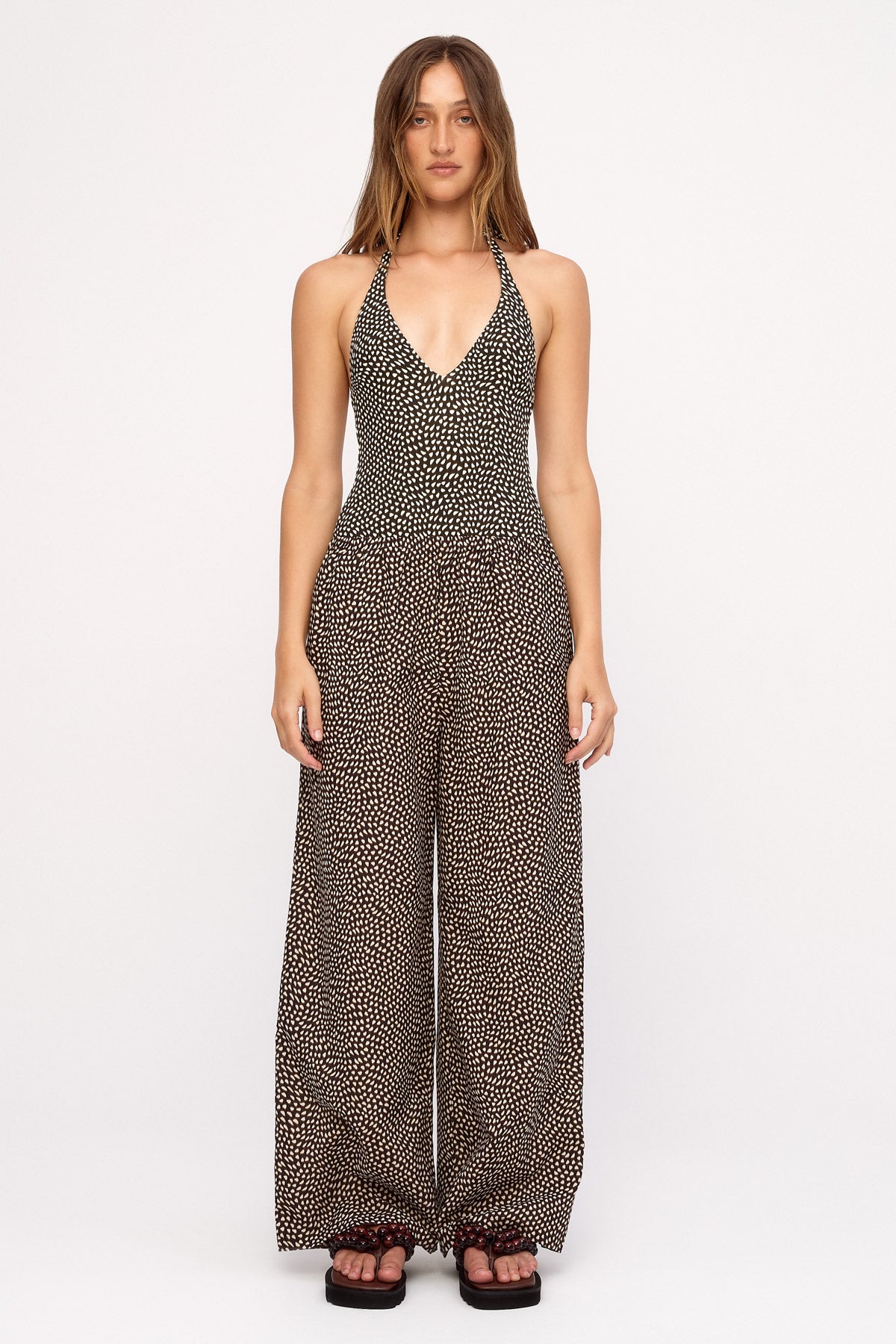 Cotton Silk Pant - Black Spot