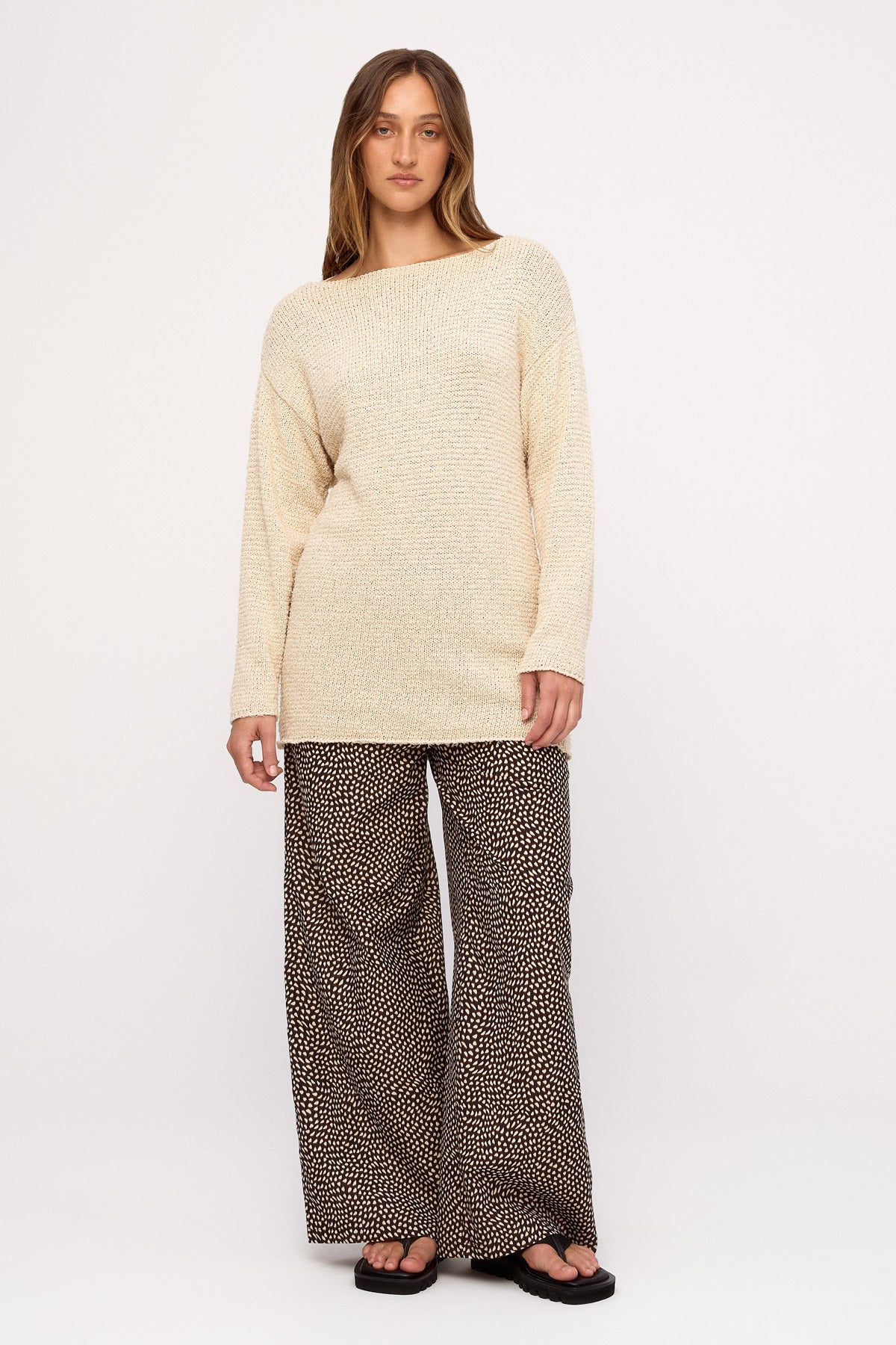 Cotton Silk Pant - Black Spot