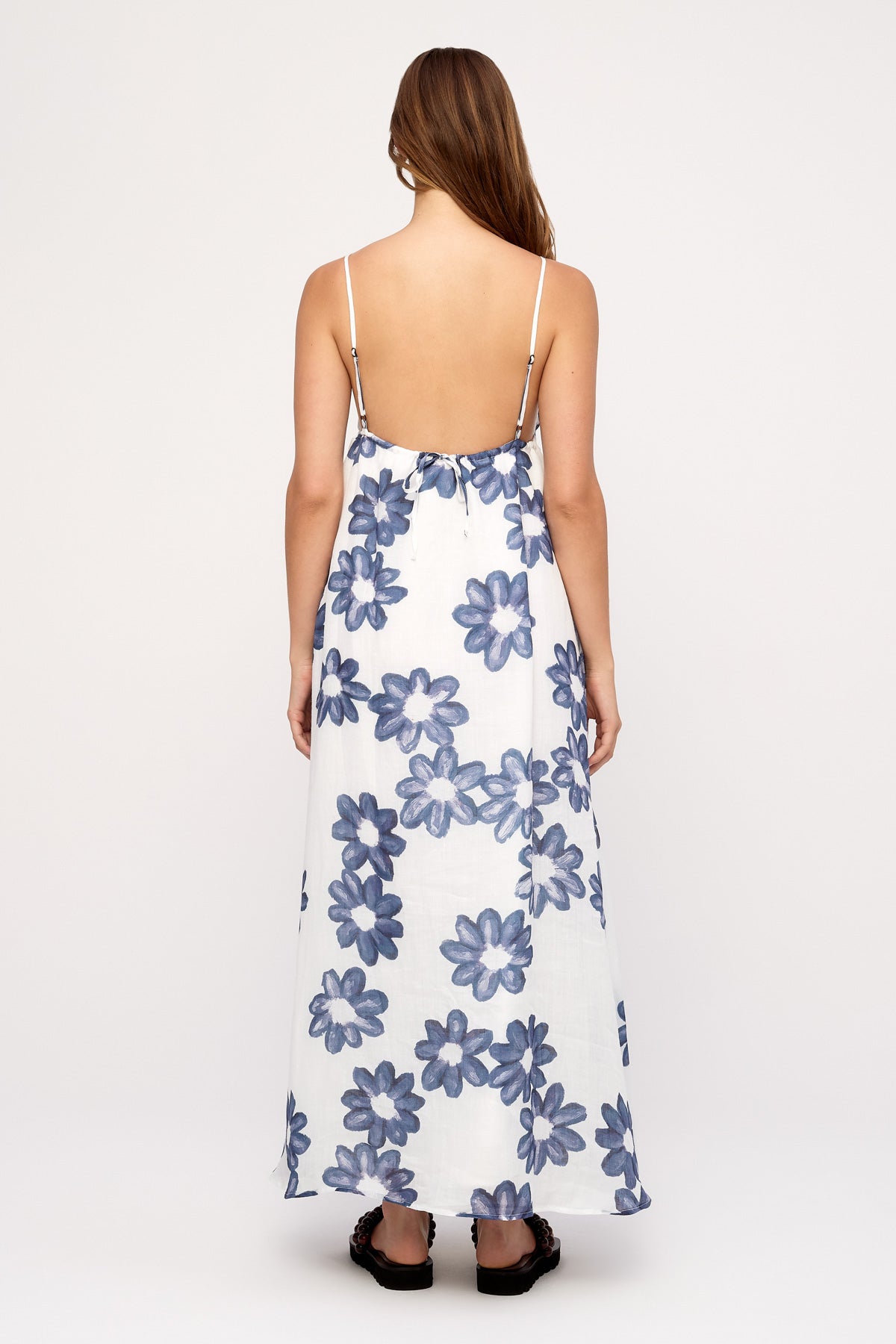 Ramie Dress - Blue Flower