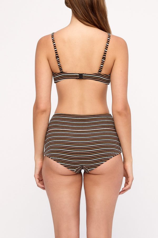 Towelling Cheeky Boy Short - Tan Stripe