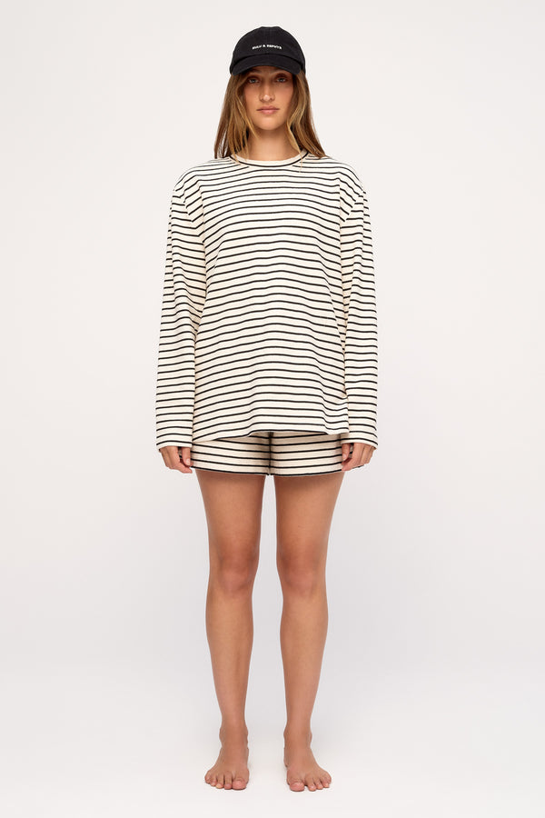 Jersey Long Sleeve Top - Black Stripe