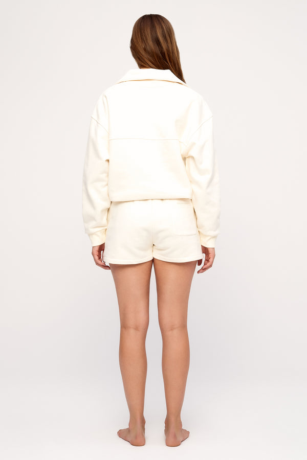 Fleece Sport Sweat Shirt - Cream