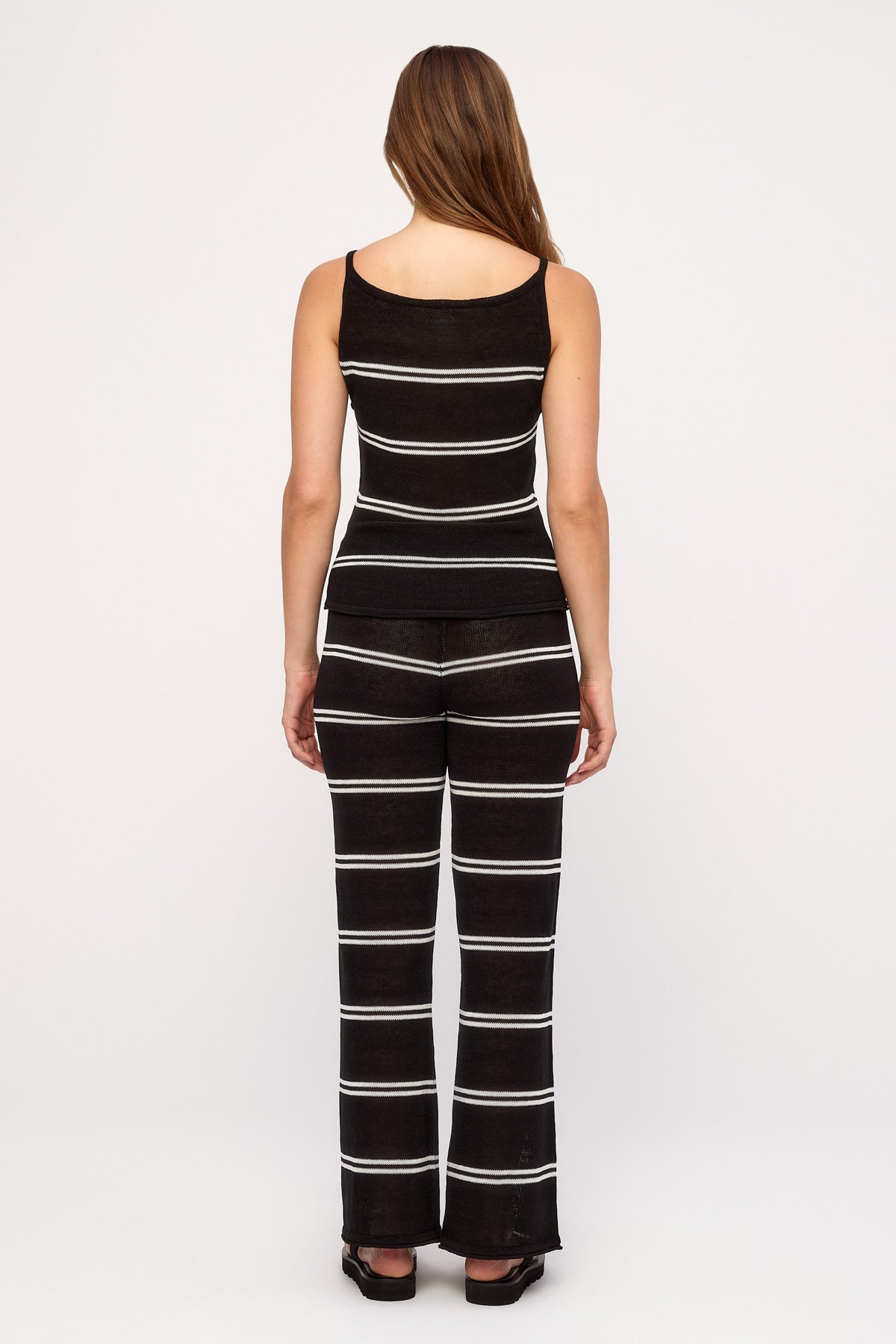Textured Knit Pant - Black Stripe