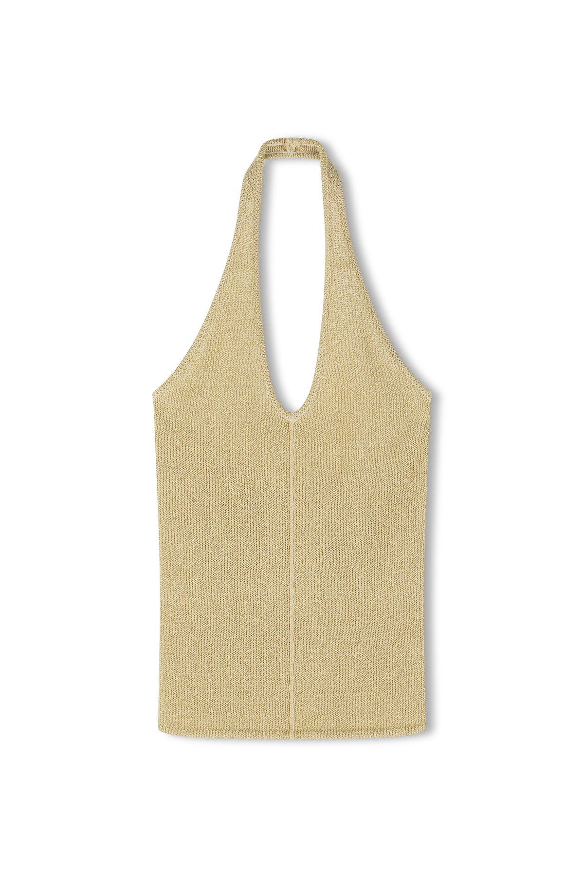 La Isla Lurex Knit Halter Top - Gold