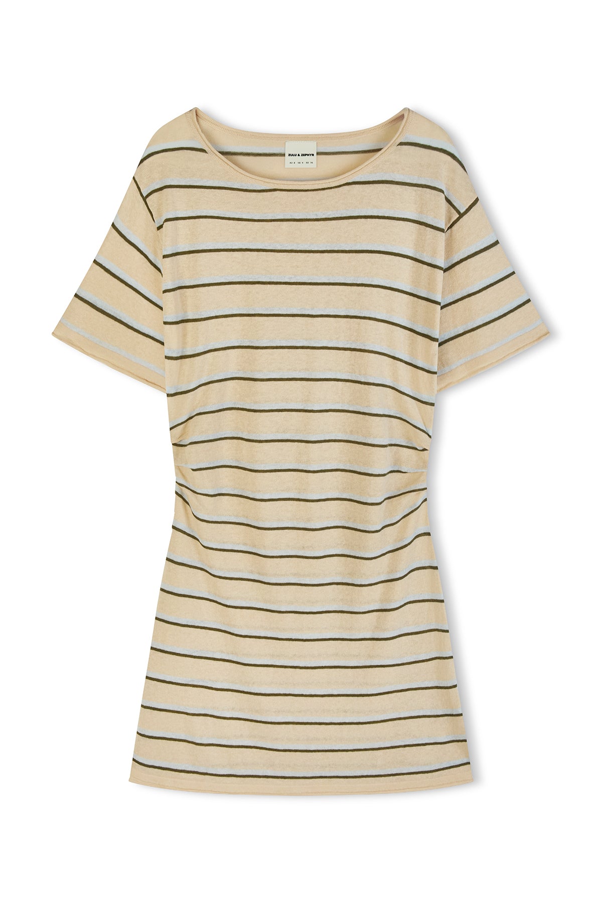 Linen Cotton Mini Dress - Husk Stripe