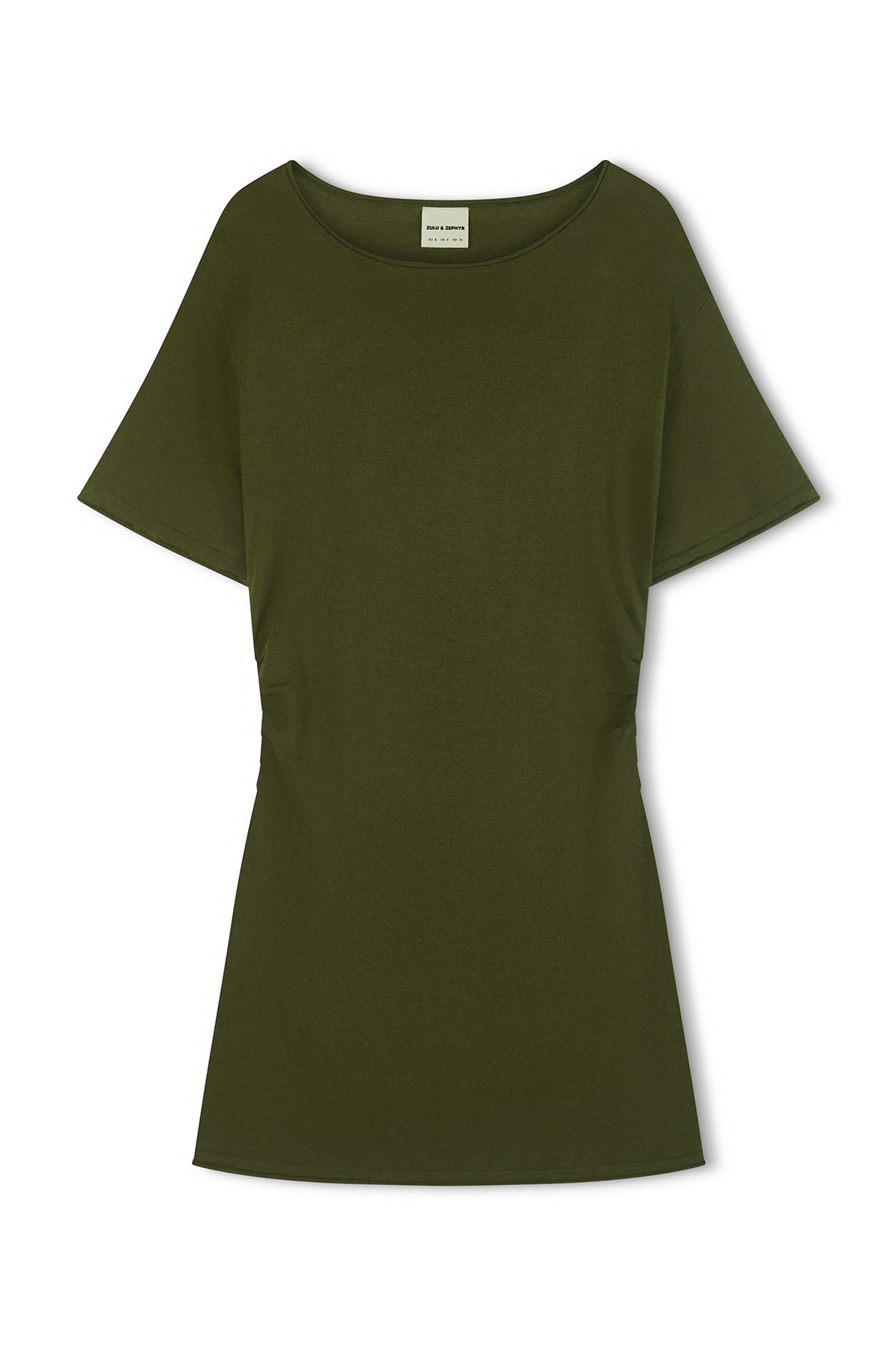 Linen Cotton Mini Dress - Khaki