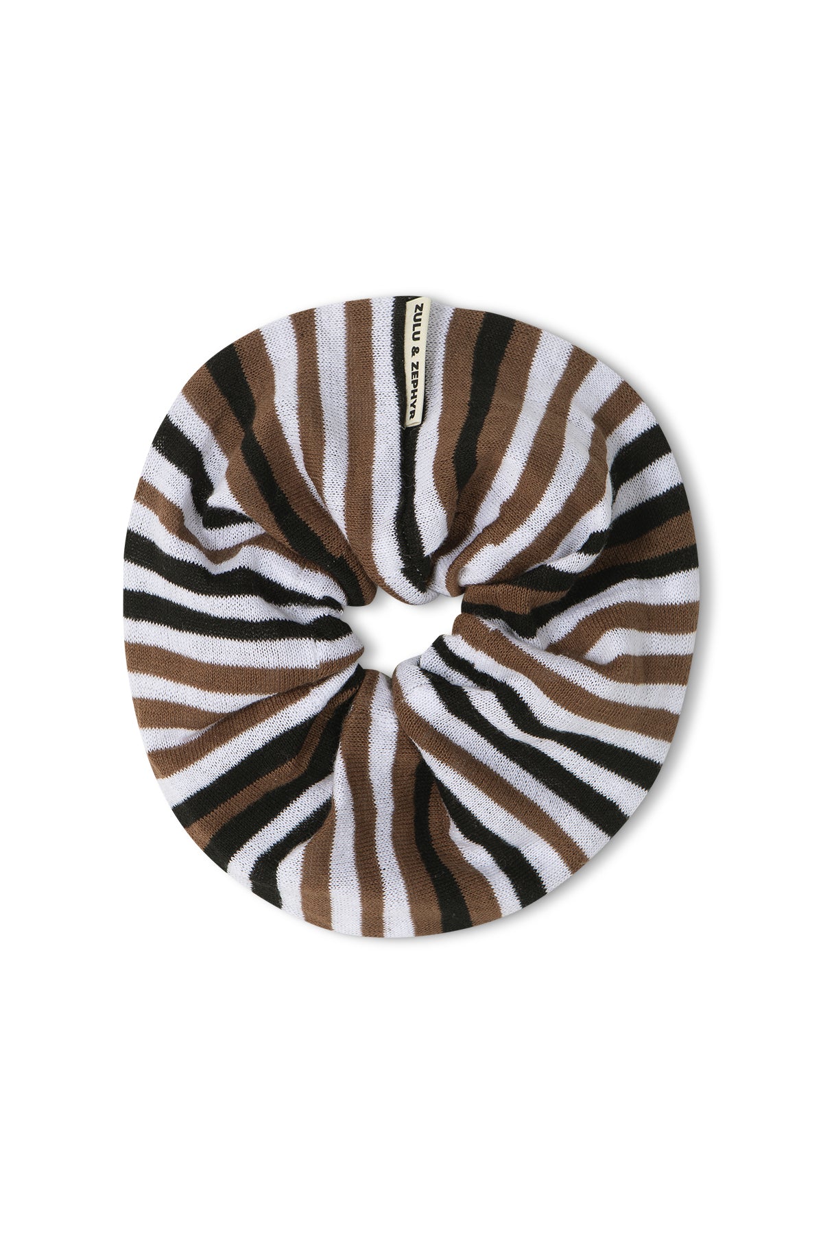 Large Knit Scrunchie - Black Stripe