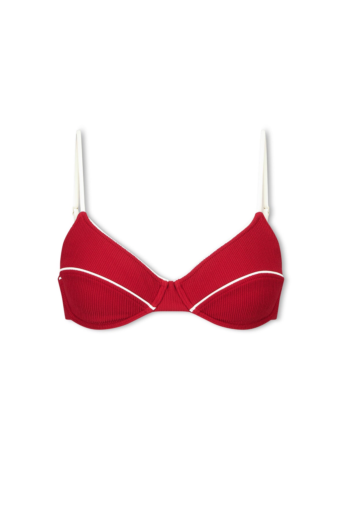 Crinkle Balconette Bra Cup Top - Cherry Red