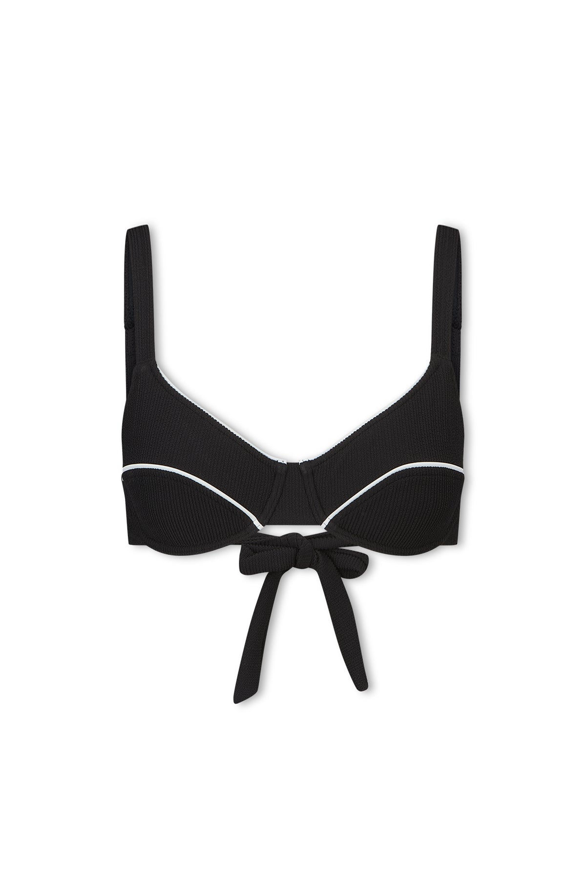 Crinkle Adjustable Bra Cup Top - Black